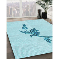 Patterned Diamond Blue Rug, pat927lblu