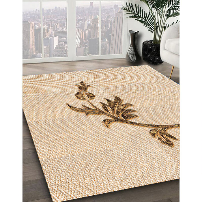 Machine Washable Transitional Moccasin Beige Rug in a Family Room, wshpat927org