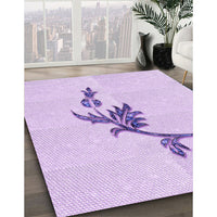 Patterned Bright Lilac Purple Rug, pat927pur