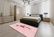 Patterned Pastel Red Pink Rug in a Bedroom, pat927rd