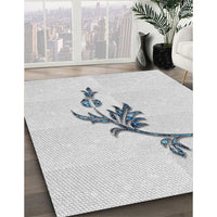 Patterned Dark Gray Novelty Rug, pat927