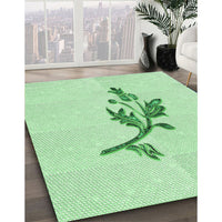 Patterned Mint Green Rug, pat928grn