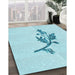 Patterned Diamond Blue Rug in Family Room, pat928lblu