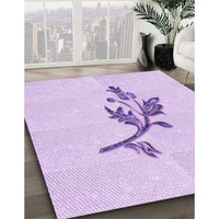 Patterned Bright Lilac Purple Rug, pat928pur