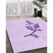 Patterned Bright Lilac Purple Rug in Family Room, pat928pur