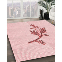 Patterned Pastel Red Pink Rug, pat928rd