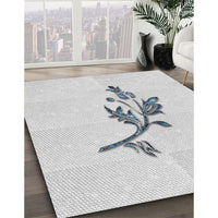 Patterned Dark Gray Novelty Rug, pat928