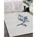 Patterned Dark Gray Novelty Rug in Family Room, pat928