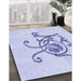 Patterned Lavender Blue Rug in Family Room, pat929blu