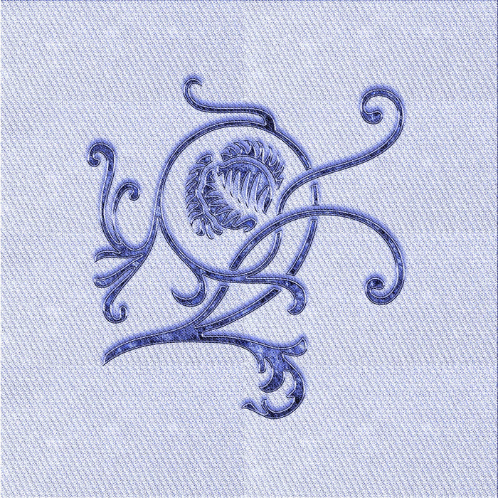 Round Patterned Lavender Blue Rug, pat929blu