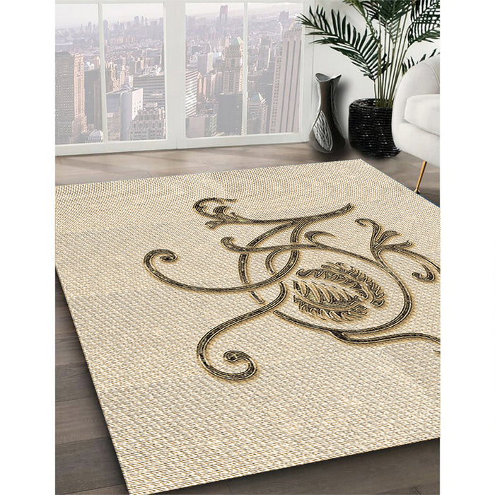 Patterned Peru Brown Rug in Family Room, pat929brn