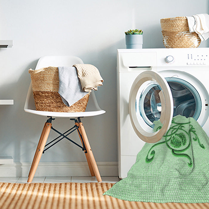 Machine Washable Transitional Mint Green Rug in a Washing Machine, wshpat929grn