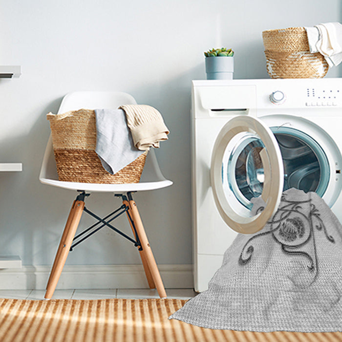 Machine Washable Transitional Platinum Gray Rug in a Washing Machine, wshpat929gry