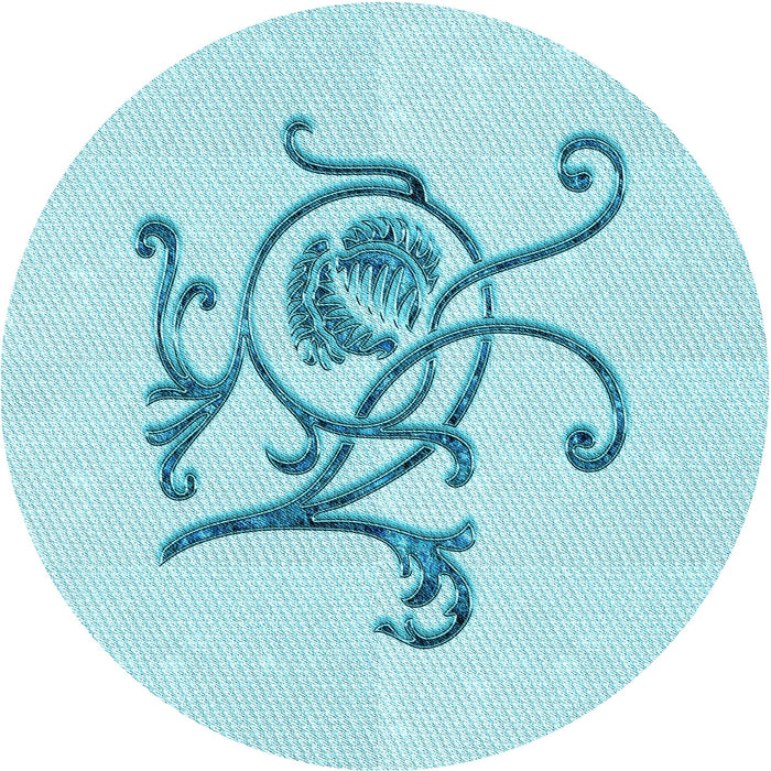 Square Patterned Electric Blue Rug, pat929lblu