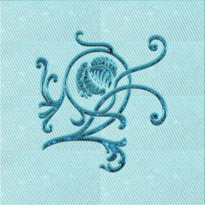 Round Patterned Electric Blue Rug, pat929lblu