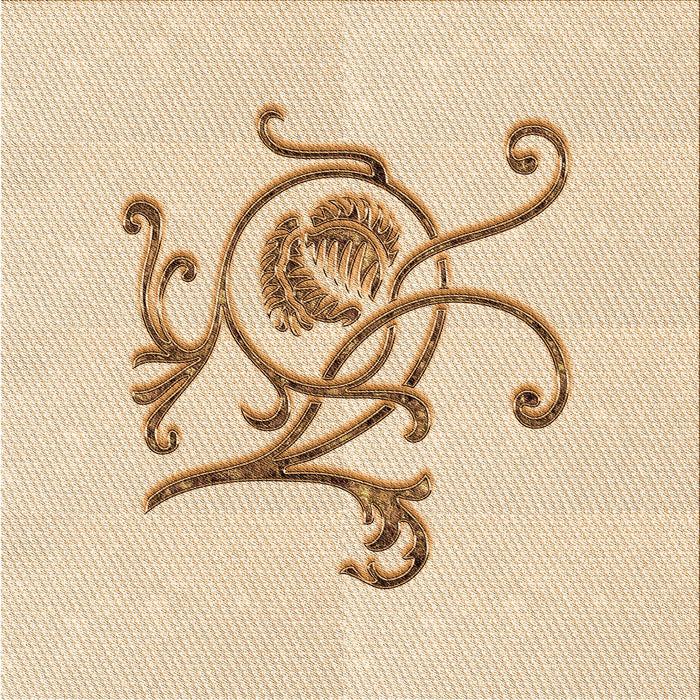 Round Patterned Brown Sand Brown Rug, pat929org