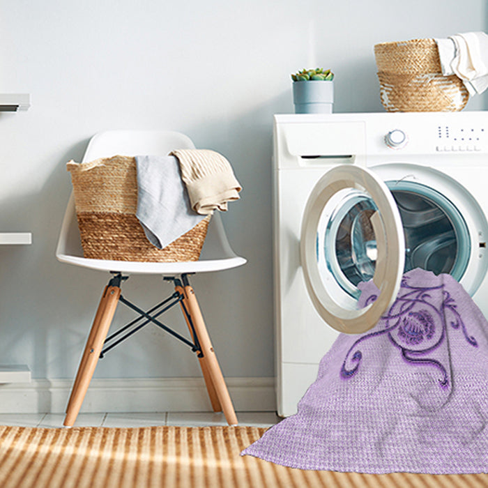 Machine Washable Transitional Purple Rug in a Washing Machine, wshpat929pur