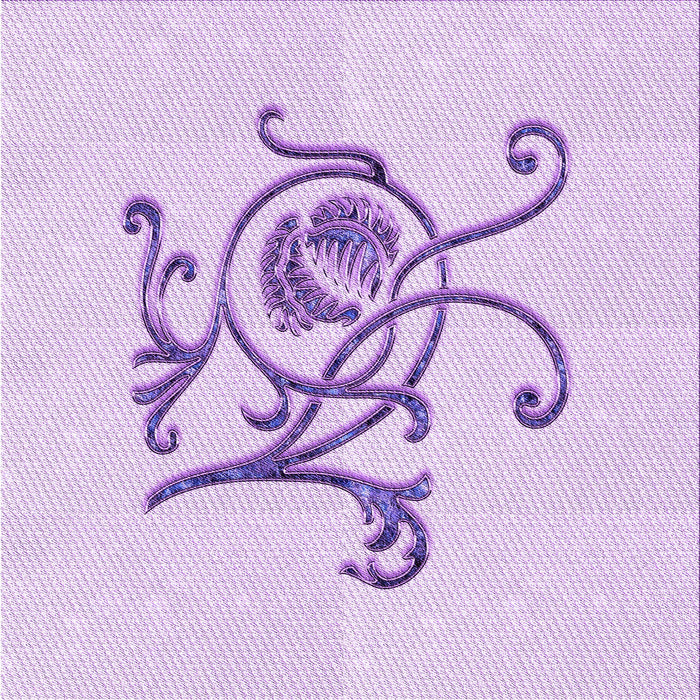 Round Patterned Purple Rug, pat929pur