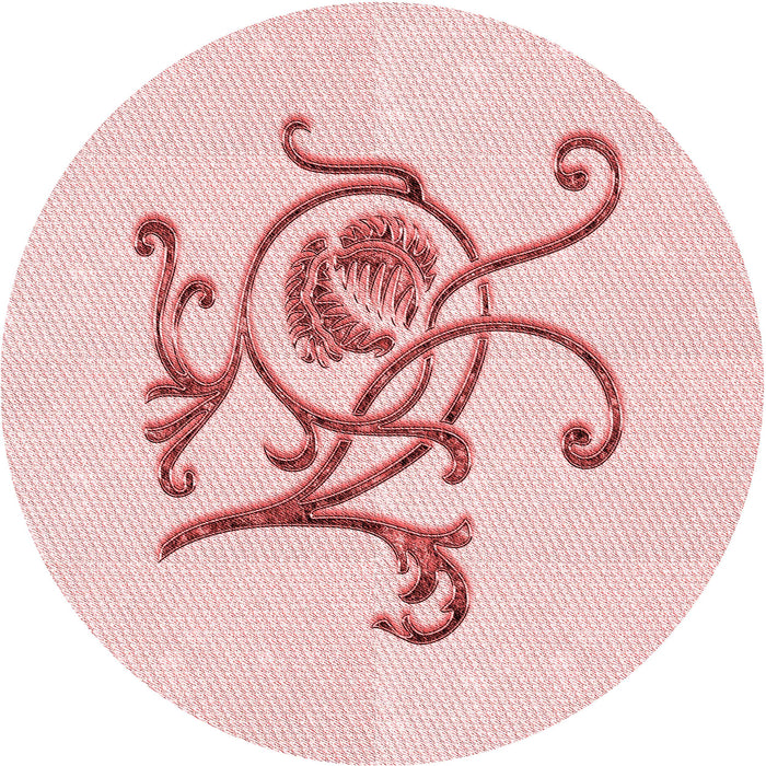 Square Patterned Pastel Red Pink Rug, pat929rd