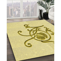 Patterned Sun Yellow Rug, pat929yw