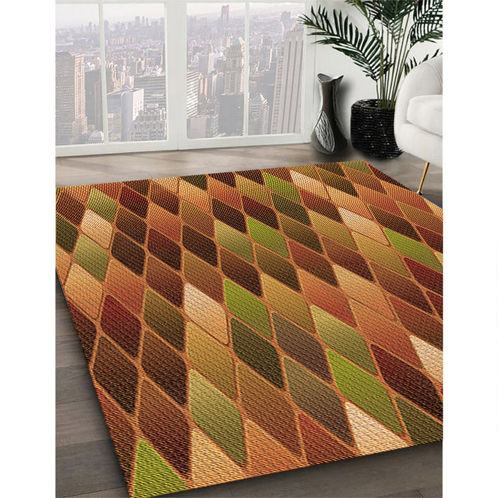 Machine Washable Transitional Orange Rug in a Family Room, wshpat93org