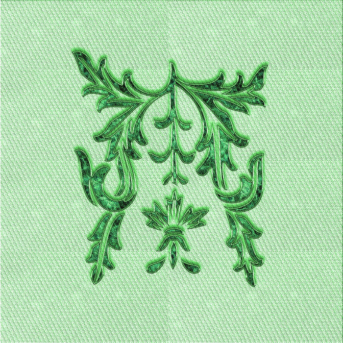 Round Patterned Mint Green Rug, pat930grn