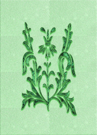 Machine Washable Transitional Mint Green Rug, wshpat930grn