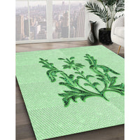 Patterned Mint Green Rug, pat930grn