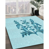 Patterned Electric Blue Rug, pat930lblu