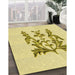 Machine Washable Transitional Sun Yellow Rug in a Family Room, wshpat930yw