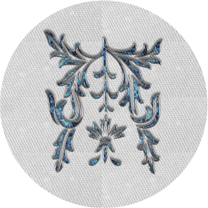 Sideview of Patterned Off-White Novelty Rug, pat930