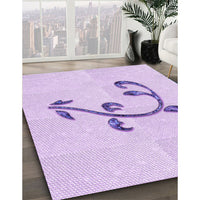 Patterned Bright Lilac Purple Rug, pat931pur