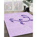 Patterned Bright Lilac Purple Rug in Family Room, pat931pur