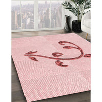 Patterned Pastel Red Pink Rug, pat931rd