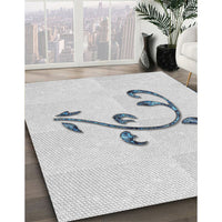 Patterned Dark Gray Novelty Rug, pat931