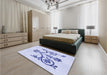 Patterned Lavender Blue Rug in a Bedroom, pat932blu