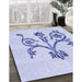 Patterned Lavender Blue Rug in Family Room, pat932blu