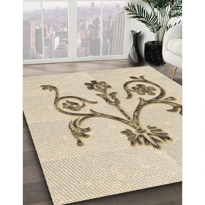Patterned Peru Brown Rug in Family Room, pat932brn