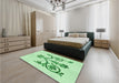 Patterned Mint Green Rug in a Bedroom, pat932grn