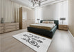 Patterned Platinum Gray Rug in a Bedroom, pat932gry