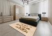 Patterned Bronze Brown Rug in a Bedroom, pat932org