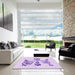 Square Patterned Purple Rug in a Living Room, pat932pur