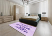 Patterned Purple Rug in a Bedroom, pat932pur