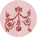 Square Patterned Light Rose Pink Rug, pat932rd