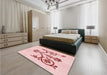 Patterned Light Rose Pink Rug in a Bedroom, pat932rd