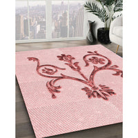 Patterned Light Rose Pink Rug, pat932rd