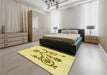 Patterned Sun Yellow Rug in a Bedroom, pat932yw