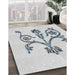 Patterned Silver Gray Novelty Rug in Family Room, pat932