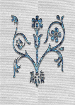 Patterned Silver Gray Novelty Rug, pat932