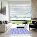 Square Patterned Light Slate Blue Rug in a Living Room, pat933blu